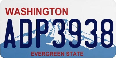 WA license plate ADP3938
