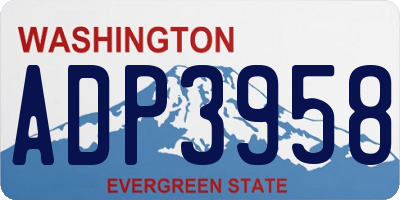 WA license plate ADP3958