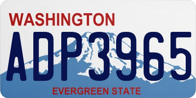 WA license plate ADP3965