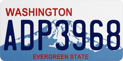 WA license plate ADP3968