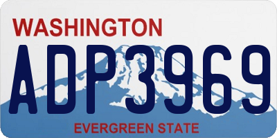 WA license plate ADP3969