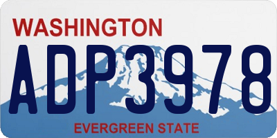 WA license plate ADP3978