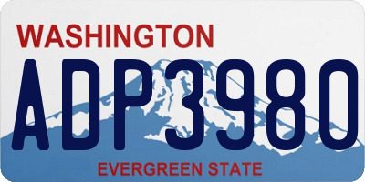 WA license plate ADP3980