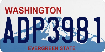 WA license plate ADP3981