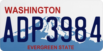 WA license plate ADP3984