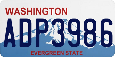 WA license plate ADP3986
