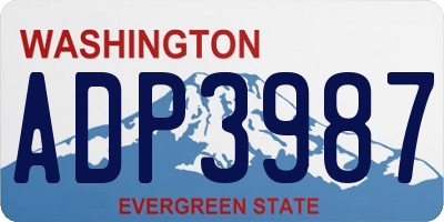 WA license plate ADP3987