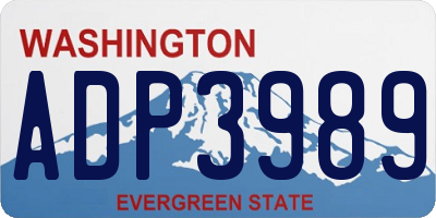 WA license plate ADP3989