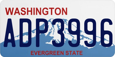 WA license plate ADP3996
