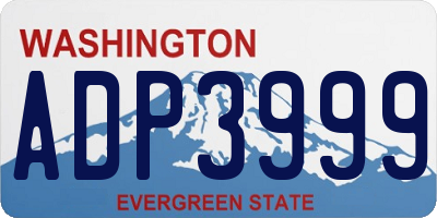 WA license plate ADP3999