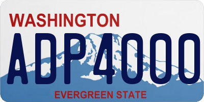 WA license plate ADP4000
