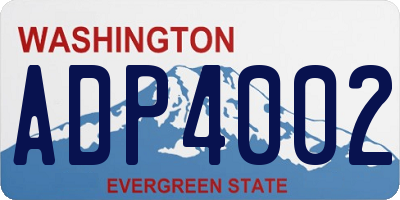 WA license plate ADP4002
