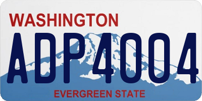 WA license plate ADP4004