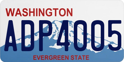 WA license plate ADP4005