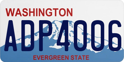 WA license plate ADP4006