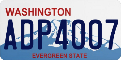 WA license plate ADP4007