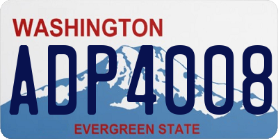 WA license plate ADP4008