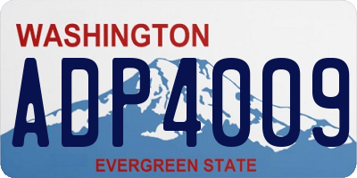 WA license plate ADP4009