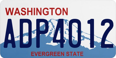 WA license plate ADP4012