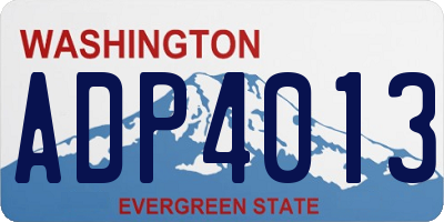 WA license plate ADP4013