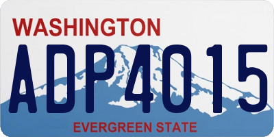WA license plate ADP4015
