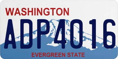 WA license plate ADP4016