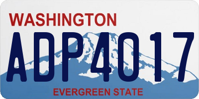 WA license plate ADP4017