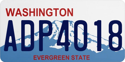 WA license plate ADP4018