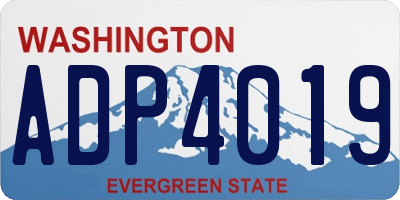 WA license plate ADP4019
