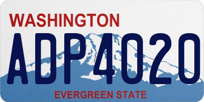 WA license plate ADP4020
