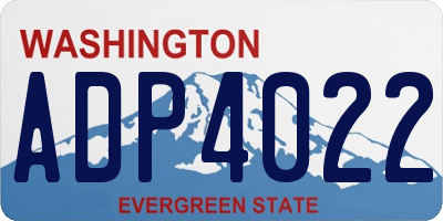 WA license plate ADP4022