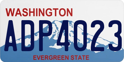 WA license plate ADP4023