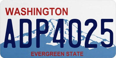 WA license plate ADP4025