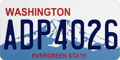 WA license plate ADP4026