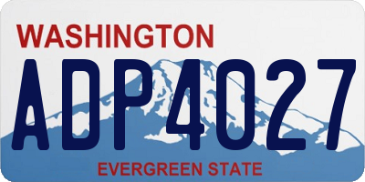 WA license plate ADP4027