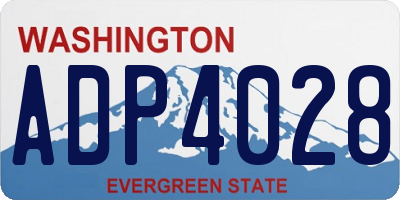 WA license plate ADP4028