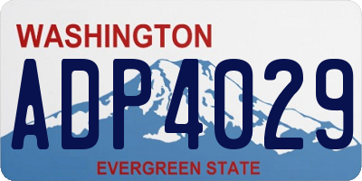 WA license plate ADP4029