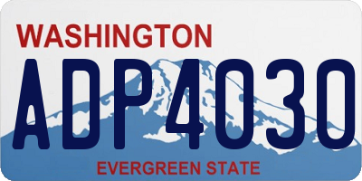WA license plate ADP4030