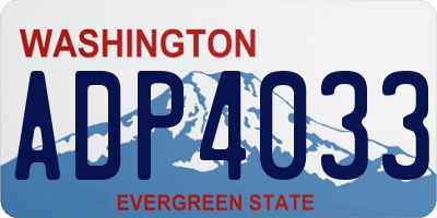 WA license plate ADP4033