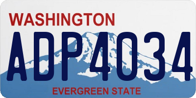 WA license plate ADP4034