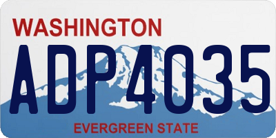 WA license plate ADP4035
