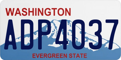 WA license plate ADP4037