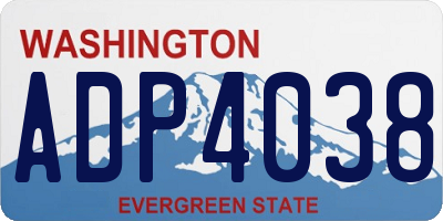 WA license plate ADP4038
