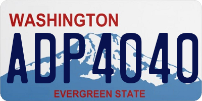 WA license plate ADP4040