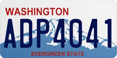 WA license plate ADP4041
