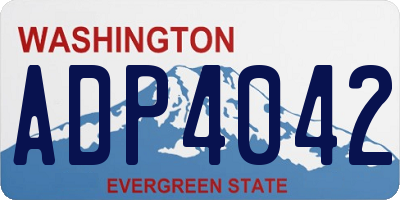WA license plate ADP4042