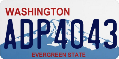 WA license plate ADP4043