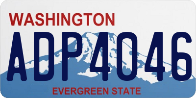 WA license plate ADP4046