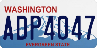 WA license plate ADP4047