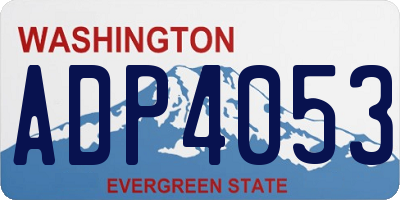 WA license plate ADP4053